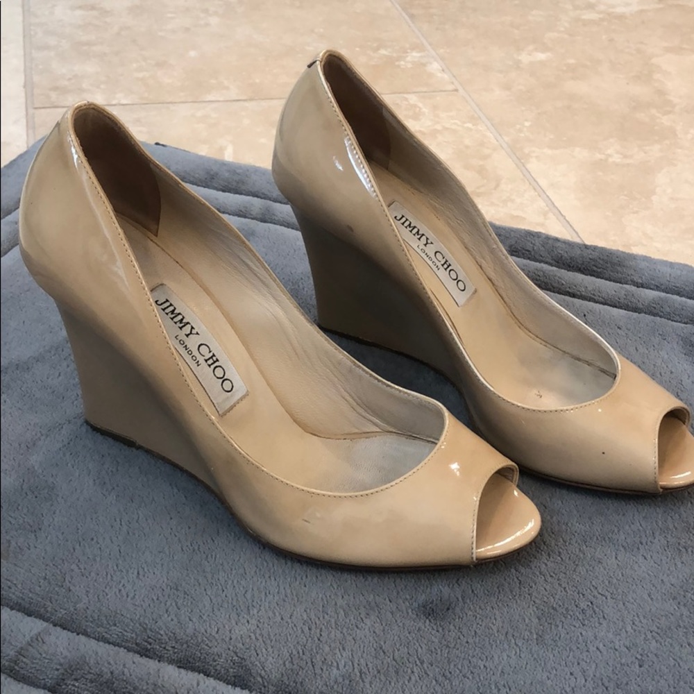 Jimmy Choo nude wedge